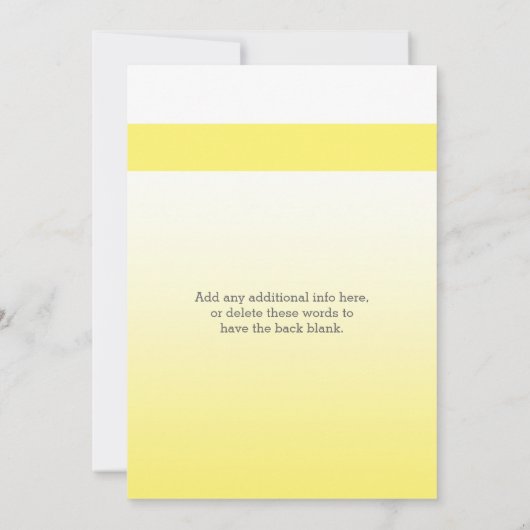 Huwelijk | Geel, wit | Ombre | Floral | Hart Kaart (Achterkant)