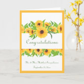 Huwelijk Geel Zonnebloemen Naam Gefeliciteerd Kaart (Gele Bloem)