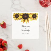 Huwelijk Geel Zonnebloemen Witte Bloemen Servet (Insitu)
