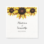 Huwelijk Geel Zonnebloemen Witte Bloemen Servet (Voorkant)