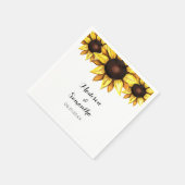 Huwelijk Geel Zonnebloemen Witte Bloemen Servet (Hoek)