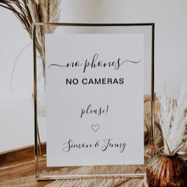 Huwelijk geen apparaten teken, geen telefoons, gee kaart