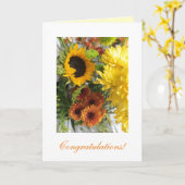 Huwelijk "gefeliciteerd! kaart (Gele Bloem)