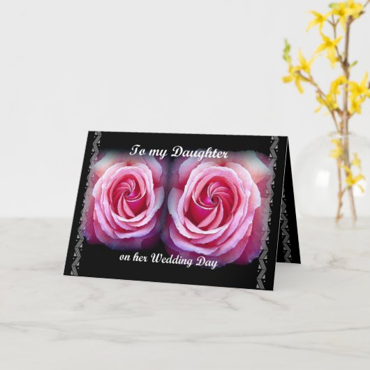 Huwelijk gefeliciteerd met mijn dochter kaart (Gele Bloem)