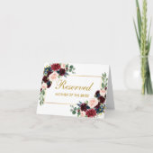 Huwelijk Gereserveerd Waterverf Bloemennaam Plaats Kaart (Voorkant)