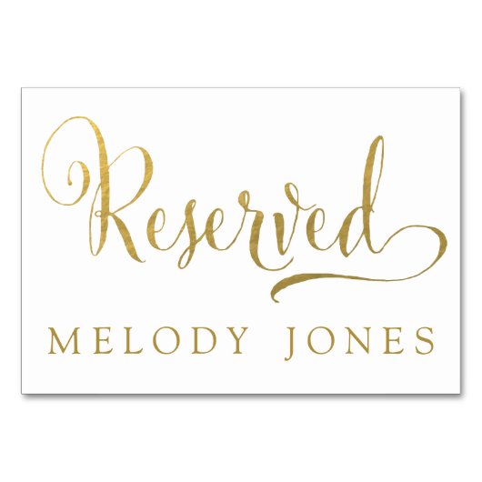 Huwelijk Gereserveerde Plaats Kaarten Goud Geperso (Voorkant)