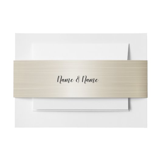 Huwelijk Gouden Brons Glanzend Elegant Uitnodigingen Wikkel (Voorkant Voorbeeld)