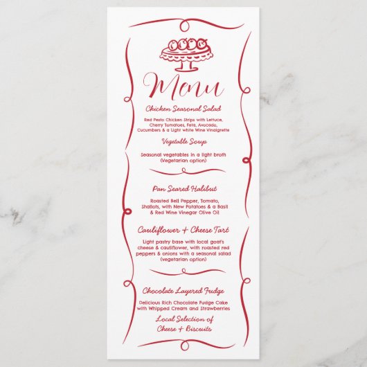 Huwelijk grillige hand getekend geïllustreerd Fran Menu (Voorkant)