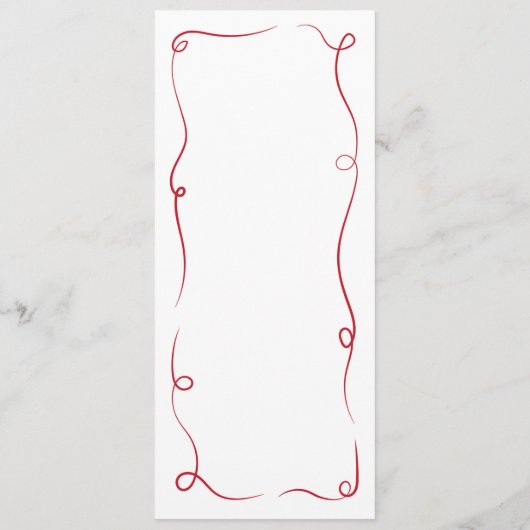 Huwelijk grillige hand getekend geïllustreerd Fran Menu (Achterkant)