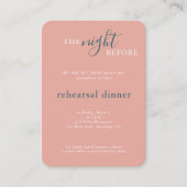 Huwelijk Groen Roze Monogram repetitie diner Informatiekaartje (Voorkant)