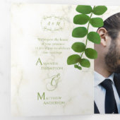 Huwelijk Groene Chic Uitnodiging (Binnenzijde eerst)