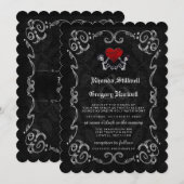 Huwelijk Halloween Skeletten & Hart - KOSTUUMS Kaart (Voorkant / Achterkant)