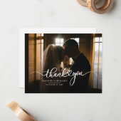 Huwelijk handgeschreven dank u notitiekaartje (Voorkant / Achterkant in situ)