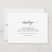 Huwelijk handgeschreven dank u notitiekaartje (Achterkant)