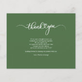 Huwelijk handgeschreven foto Dank u kaart (Achterkant)