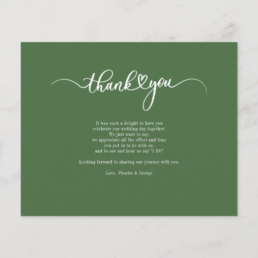 Huwelijk handgeschreven foto Dank u kaart (Achterkant)