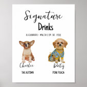 Huwelijk handtekening drank handgeschreven poster (Voorkant)