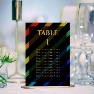 Huwelijk HBT Mannen Elegante Regenboog Naam Kaart