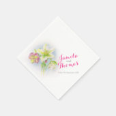 Huwelijk Hellebores groen roze papieren servetten (Hoek)