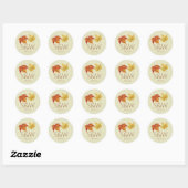 Huwelijk Herfstbladeren Loof Ronde Sticker (Vel)