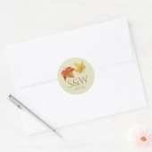 Huwelijk Herfstbladeren Loof Ronde Sticker (Envelop)