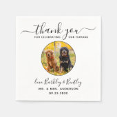 Huwelijk huisdier Moderne Elegante Aangepaste Foto Servet (Voorkant)