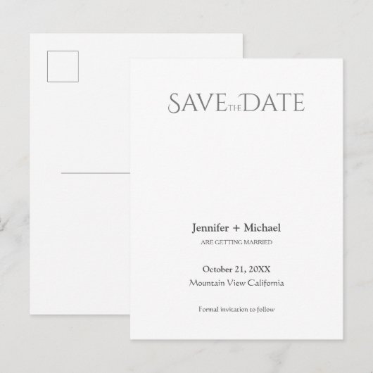 Huwelijk huwelijk minimalistische kalligrafie scri aankondigingskaart (Voorkant / Achterkant)