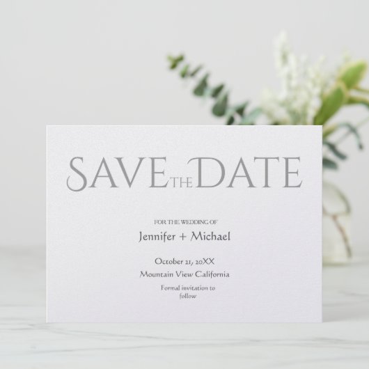 Huwelijk huwelijk minimalistische kalligrafie scri save the date (Staand voorkant)