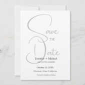 Huwelijk huwelijk minimalistische kalligrafie scri save the date (Voorkant)