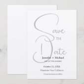 Huwelijk huwelijk minimalistische kalligrafie scri save the date (Voorkant / Achterkant)