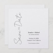 Huwelijk huwelijk minimalistische kalligrafie scri save the date (Voorkant / Achterkant)