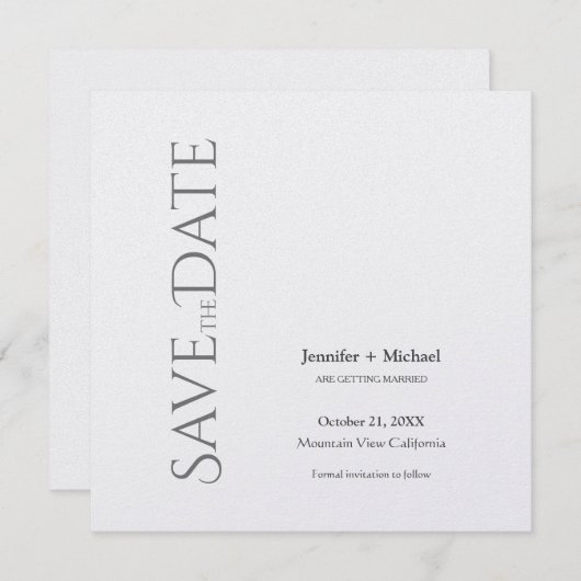 Huwelijk huwelijk minimalistische kalligrafie scri save the date (Voorkant / Achterkant)