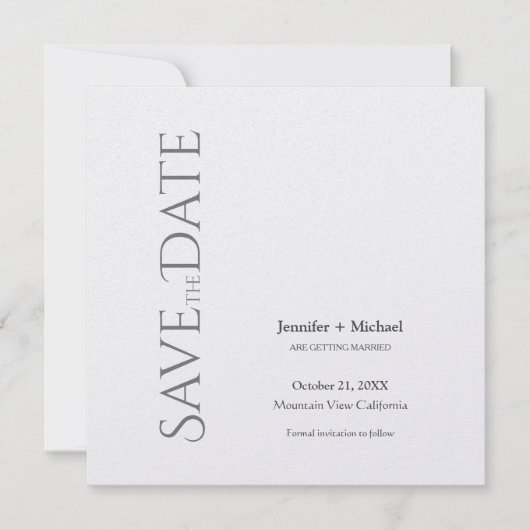 Huwelijk huwelijk minimalistische kalligrafie scri save the date (Voorkant)