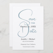 Huwelijk huwelijk minimalistische kalligrafie scri save the date (Voorkant / Achterkant)