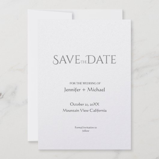 Huwelijk huwelijk minimalistische kalligrafie scri save the date (Voorkant)