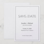 Huwelijk huwelijk minimalistische kalligrafie scri save the date (Voorkant / Achterkant)