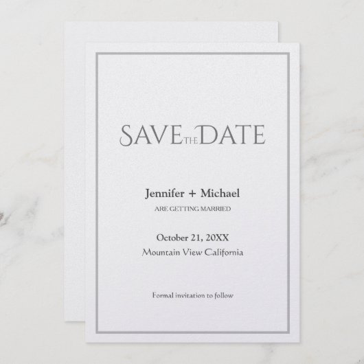 Huwelijk huwelijk minimalistische kalligrafie scri save the date (Voorkant / Achterkant)