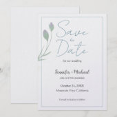 Huwelijk huwelijk minimalistische kalligrafie scri save the date (Voorkant / Achterkant)