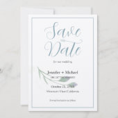 Huwelijk huwelijk minimalistische kalligrafie scri save the date (Voorkant)