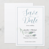 Huwelijk huwelijk minimalistische kalligrafie scri save the date (Voorkant / Achterkant)
