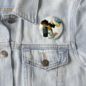 Huwelijk I van Kokeshi Ronde Button 5,7 Cm (In situ)