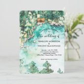 Huwelijk in de bergen waterverf uitnodiging (Staand voorkant)