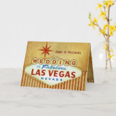 Huwelijk in Fabelachtig Las Vegas - Vintage Kaart (Gele Bloem)