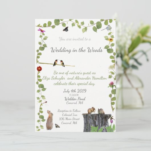 Huwelijk in het Bos: Uitnodiging (Staand voorkant)