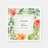 Huwelijk in het paradijs Tropische Hibiscus en Pal Servet (Voorkant)