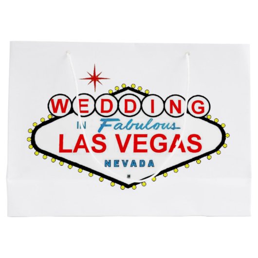 Huwelijk in Las Vegas cadeautaszak Groot Cadeauzakje (Achterkant)