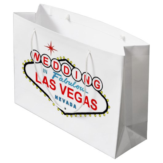 Huwelijk in Las Vegas cadeautaszak Groot Cadeauzakje (Achterkant Gekanteld)