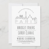 Huwelijk in Parijs, Frankrijk | Stijlvolle Skyline Kaart (Voorkant)