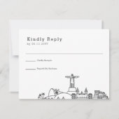 Huwelijk in Rio De Janeiro | Gestileerde Skyline R RSVP Kaartje (Voorkant)