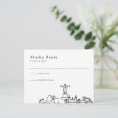 Huwelijk in Rio De Janeiro | Gestileerde Skyline R RSVP Kaartje (Staand voorkant)